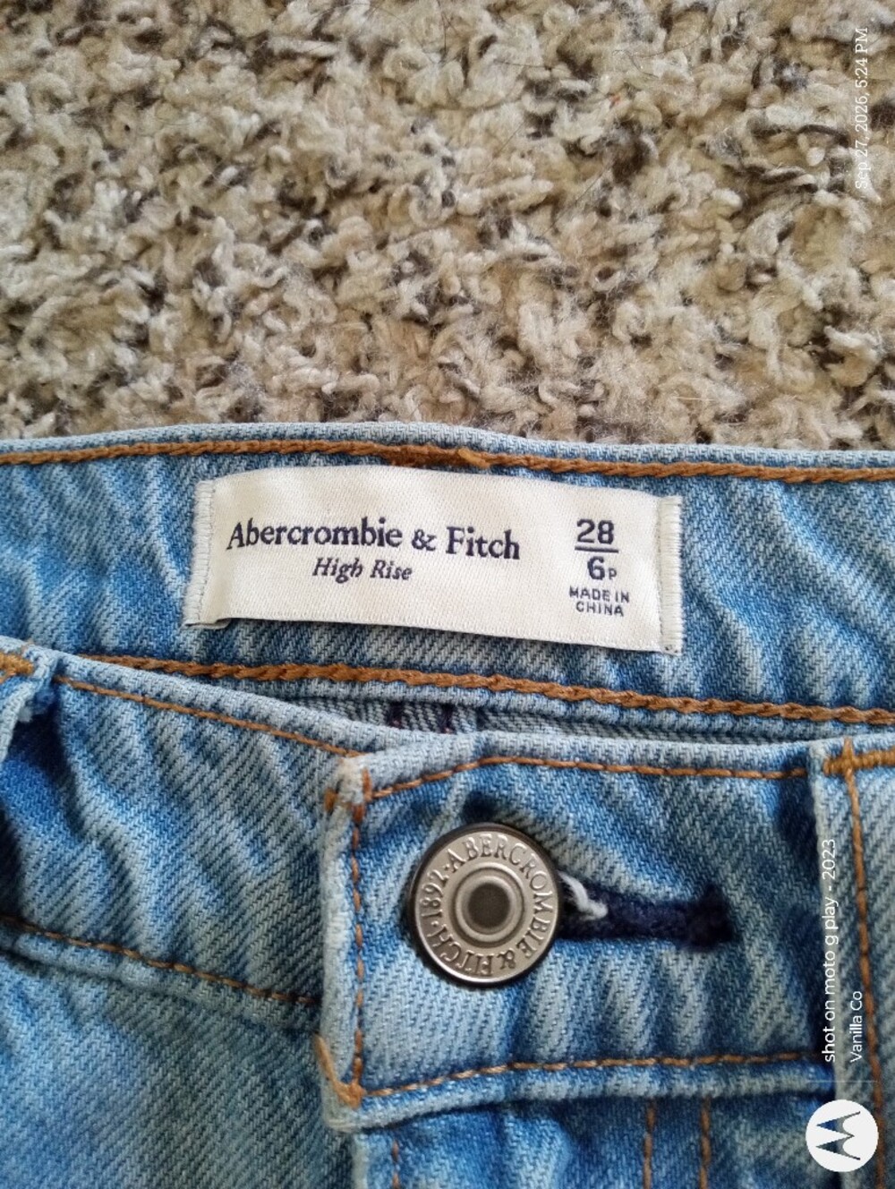 Abercrombie & Fitch Denim Midi Skirt High Rise Blue Small 28 / 6 Petite - Picture 4 of 9